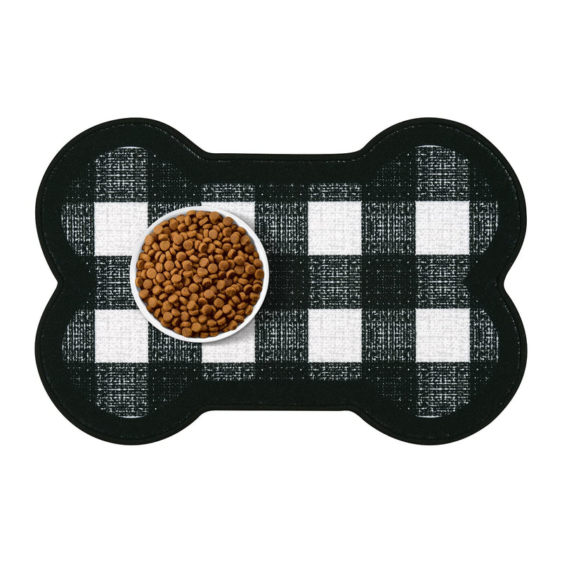 Yinuomo Non Slip Dog Food Mat, Waterproof Placemat for Cats Bowl and Water, Easy to Clean Absorbent Feeding Mats for Pet Dog Cat (Machine Washable), Large 16'' x 24'' Bone Shape - BeesActive Australia