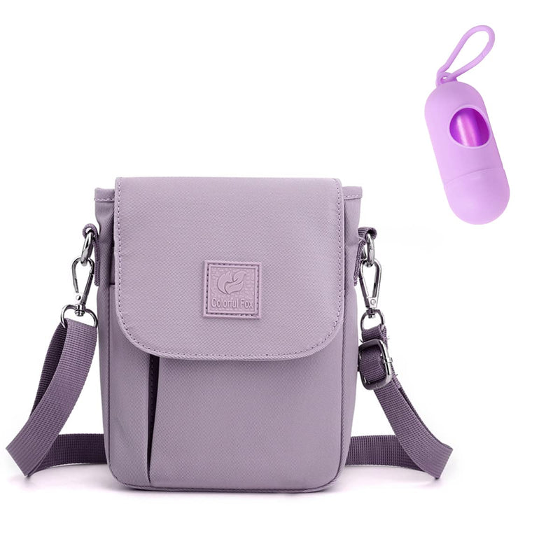 Dog Treat Pouch,Cute Training Fanny Pack Magnetic Closure for Pet Walking,Treats Holer Silicone Poop Bag Dispenser New Puppy Snack Small Tote Purse with Waist Strap Dogs Accessories Clip On Lavender - BeesActive Australia