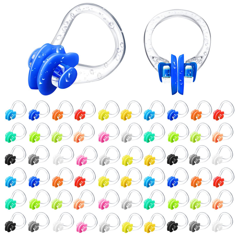Macarrie 100 Packs Swimming Nose Clip Waterproof Swim Nose Clip Silicone Nose Plugs for Kids Youth Adults Pool, 15 Colors - BeesActive Australia