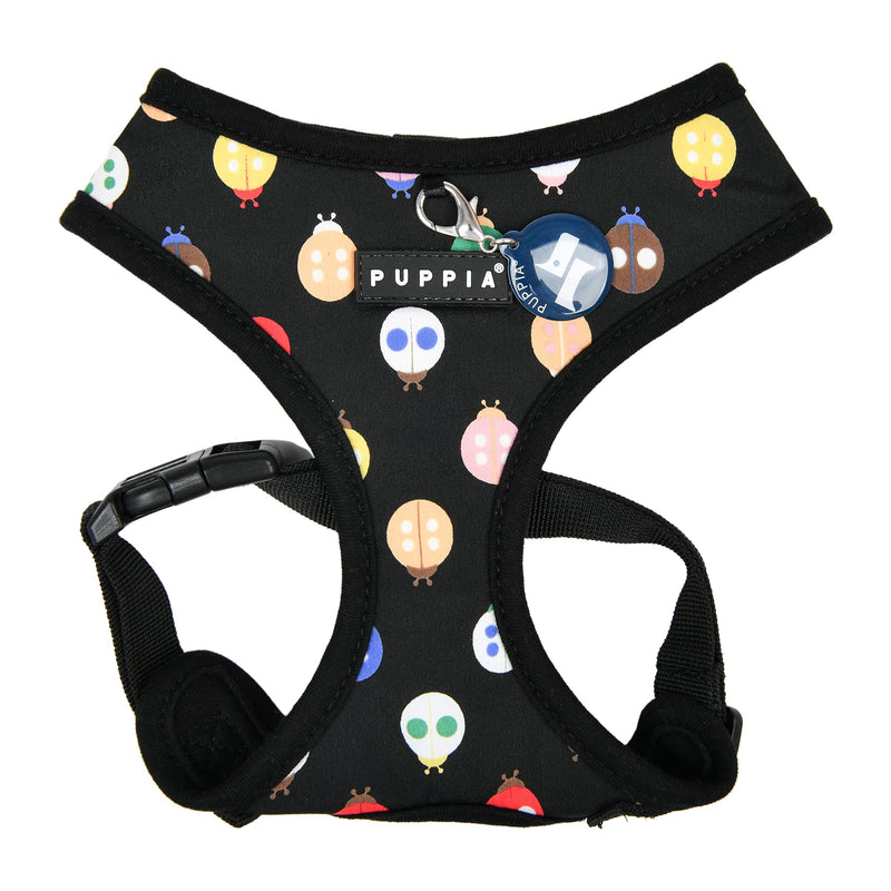 Puppia Spring and Summer Design Dog Harness Over-The-Head No Pull No Choke Walking Training Adjustable for Small & Medium Dog BLACK_LADYBEETLE - BeesActive Australia