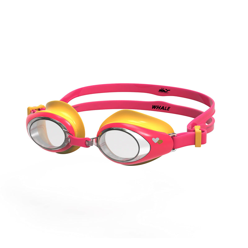 Whale Swimming Goggles for Kids Girls Boys Age 6-14 Years Old, Anti-fog 100% UV Protection Swim Goggles Yellow/Pink - BeesActive Australia