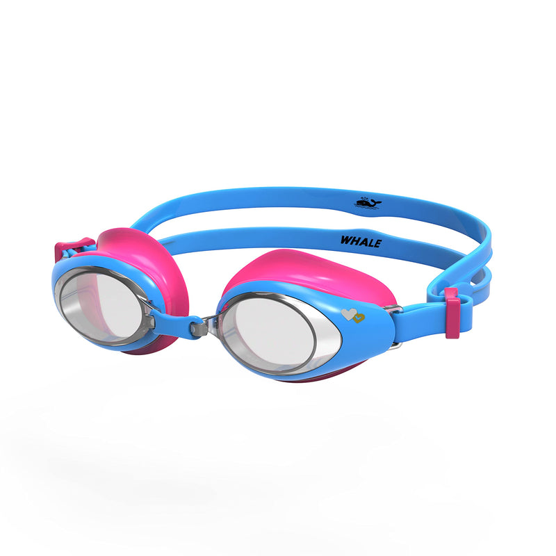 Whale Swimming Goggles for Kids Girls Boys Age 6-14 Years Old, Anti-fog 100% UV Protection Swim Goggles Navy Blue/Pink - BeesActive Australia