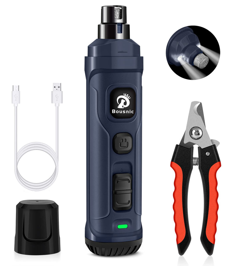 BOUSNIC Dog Nail Grinder and Clippers Kit - 2-Speed Quiet Pet Nail Trimmer Safe Powerful Electric Dog Nail File Toenail Grinder for Puppy Small Medium Large Breed Dogs & Cats - BeesActive Australia