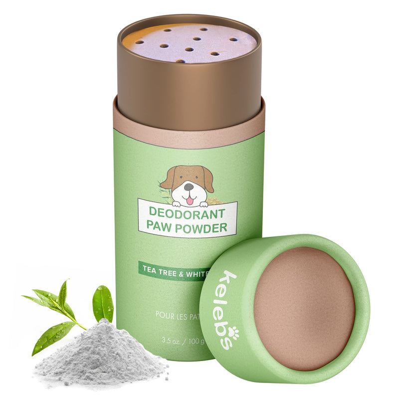 Kelebs Dog Natural Organic White Clay Powder Paw Cleaner, Tea Tree Oil Enzymes Odor Eliminator Deodorant, Prevent Paw Licking After Balm Use, Daily Remedies, Itchy Relief Allergies, Zero Plastic Vegan - BeesActive Australia