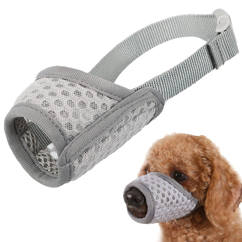 Dog Muzzle, Soft Mesh Muzzle for Small Medium Large Dogs Chihuahua Poodles Beagle Dachshund Corgis Labrador Golden, Puppy Muzzle for Biting Chewing Grooming, Allows Panting Drinking Grey XS-(Snout 5¼”-6”) - BeesActive Australia