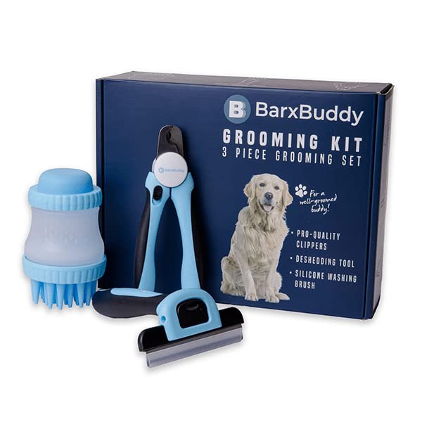 BarxBuddy Dog & Cat Nail Clippers (Razor Sharp Trimmers with Safety Guard) Perfect for Small & Large Dogs, Puppies, and Cats… 3 PIECE DOG GROOMING KIT - BeesActive Australia