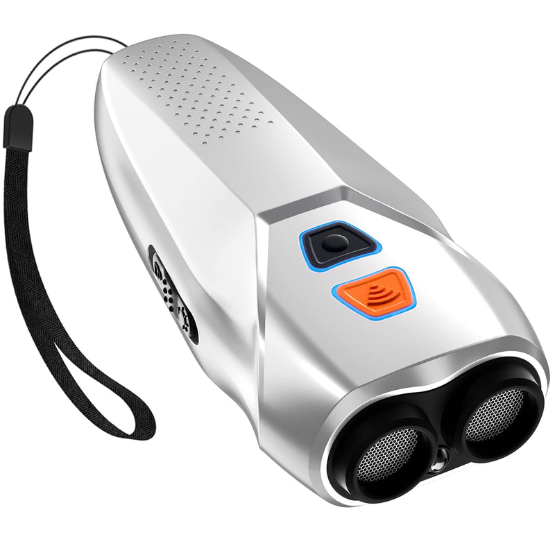 Dog Barking Control Devices Dual Sensor Anti Barking Device with Training/Deterrent Modes Dog Whistle to Stop Barking Ultrasonic Dog Barking Deterrent with LED Flashlight 25 FT Range Rechargeable silver - BeesActive Australia