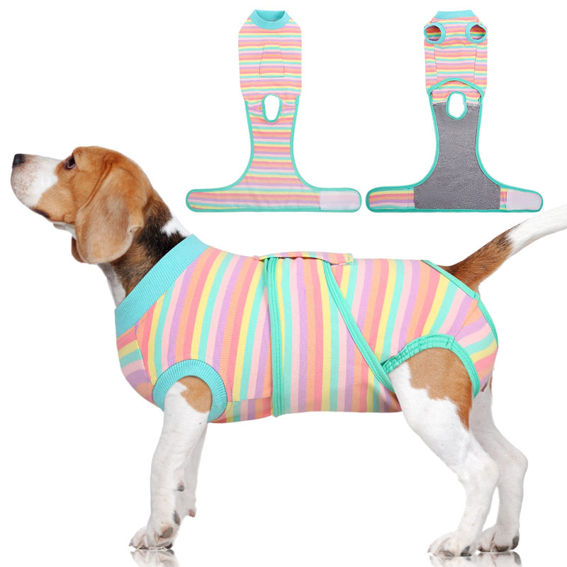 FUAMEY Recovery Suit for Dogs Cats After Surgery,Soft Breathable Pet Bodysuit E-Collar & Cone Alternative Surgical Suit Puppy Wear, Anti Licking Wounds Doggie Onesie for Small Medium and Large Pets XL colorful - BeesActive Australia