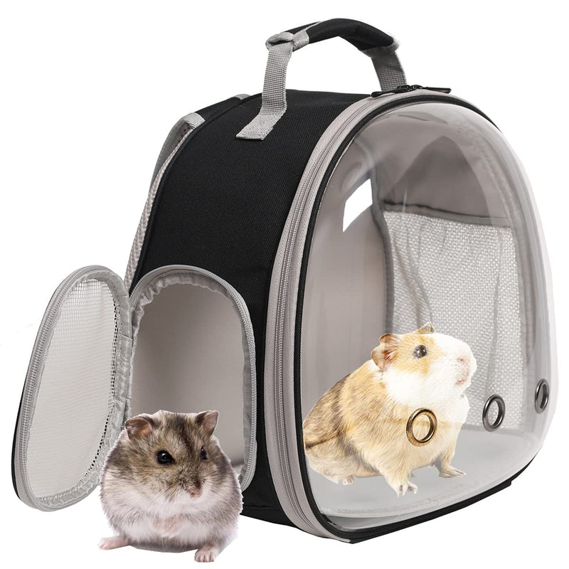 Guinea Pig Backpack, Space Capsule Bubble Window Guinea Pig Backpack Carrier, Small Animal Carrier Backpack for Bird Bearded Dragon Guinea Pig Bunny BLACK - BeesActive Australia
