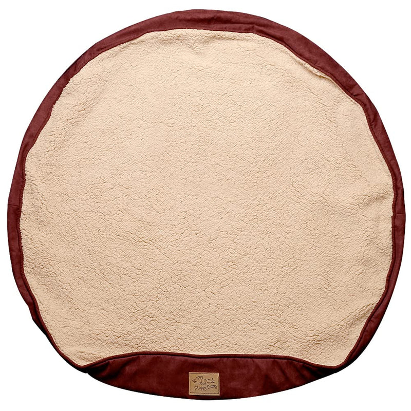 Floppy Dawg Universal Round Dog Bed Replacement Cover. Removable and Machine Washable Cover for Donut and Round Beds. Large 36W. Brown with Beige Top - BeesActive Australia