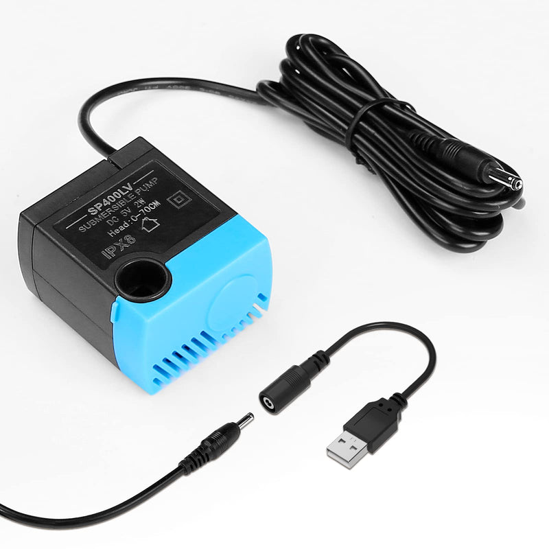Carcent Cat Water Fountain Pump, SP-400LV USB Plug Replacement Pump Compatible with Drinkwell Ceramic, Butterfly, Seaside, Stainless Steel, 360 Plastic Pet Water Fountain (No USB Adapter) No usb adapter - BeesActive Australia