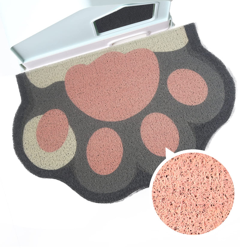 Rarenut Cat Litter Mat Trap, Pet Food Catching Placemat, Super Cute Easy to Clean 24"×16" Large Durable for Cats and Dogs Black catpaw - BeesActive Australia