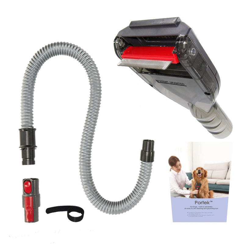 Pet Brush Vacuum Groomer Attachment for Dyson Series V6 V7 V8 V10 V11 V15, Shedding Deshedding Grooming Tool Hair Remover Comb Great for Dogs Cats Fur, plus Extension Hose and Adapter - BeesActive Australia