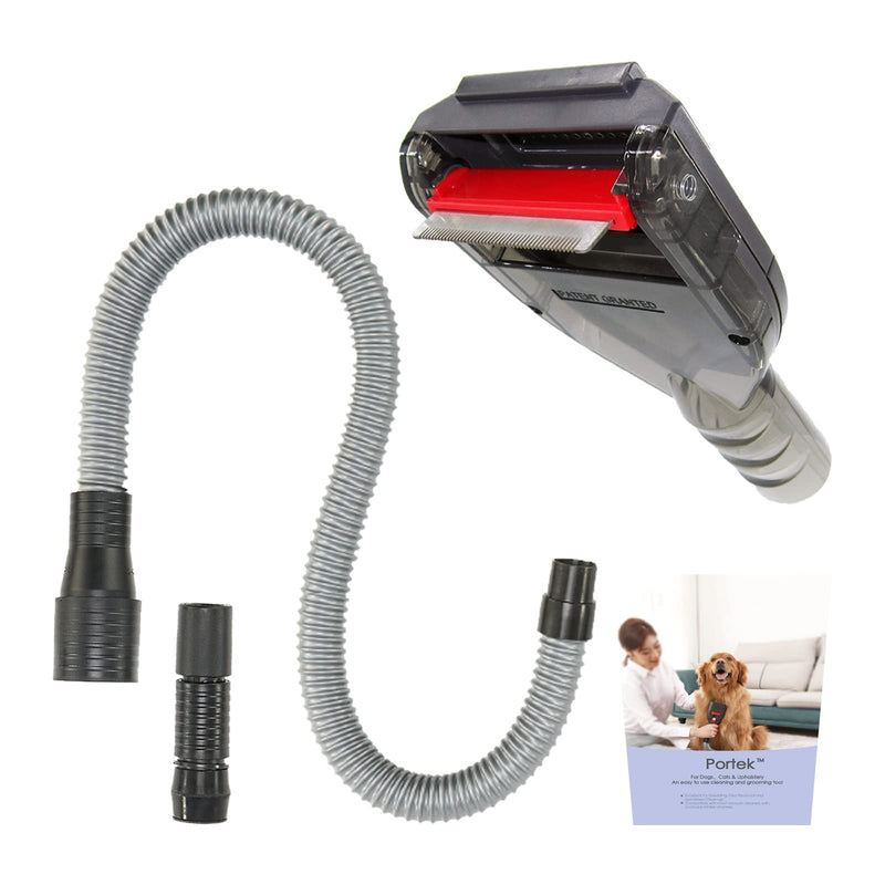 Pet Brush Vacuum Groomer Attachment - Shedding Deshedding Grooming Tool Hair Remover Great for Dogs Cats Fur, Groom Comb as Undercoat Removal, Extension Hose Adapters for Most Vacuum Cleaners - BeesActive Australia
