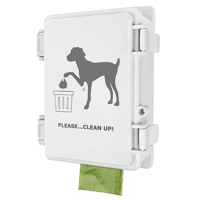 Dog Poop Bag Dispenser Wall Mount Waterproof Outdoor Dog Bag Dispenser | Printed With Cute Clean Up Dog Poop Signs | Stake, Pole, Fence Mounted | Fits Home, Porch, Lawn, Yard（only dispenser) only dispenser - BeesActive Australia