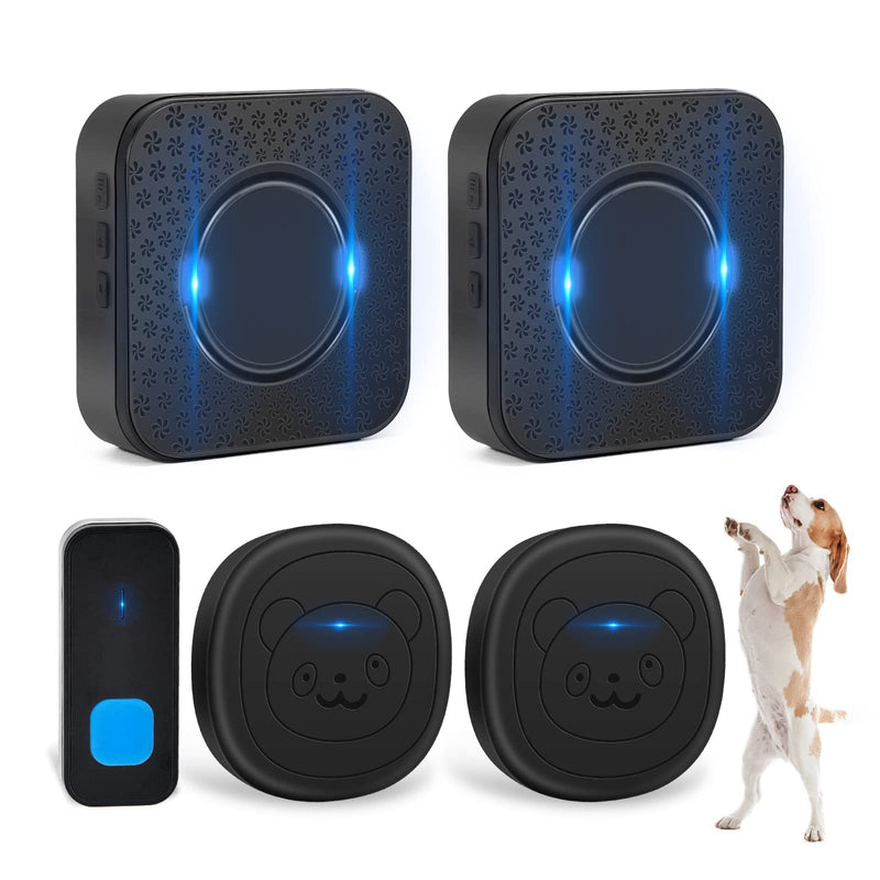 Slofen Wireless Dog Doorbell for Door Potty Training and Dogs to Ring to Go Outside… 2 Receiver + 3 Transmitter black - BeesActive Australia