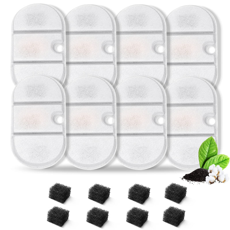 VinDox Pet Fountain Replacement Filters-Cat Fountain Carbon Filters for Petlibro Cat Water Fountain 8+8 packs Filters Replacement - BeesActive Australia