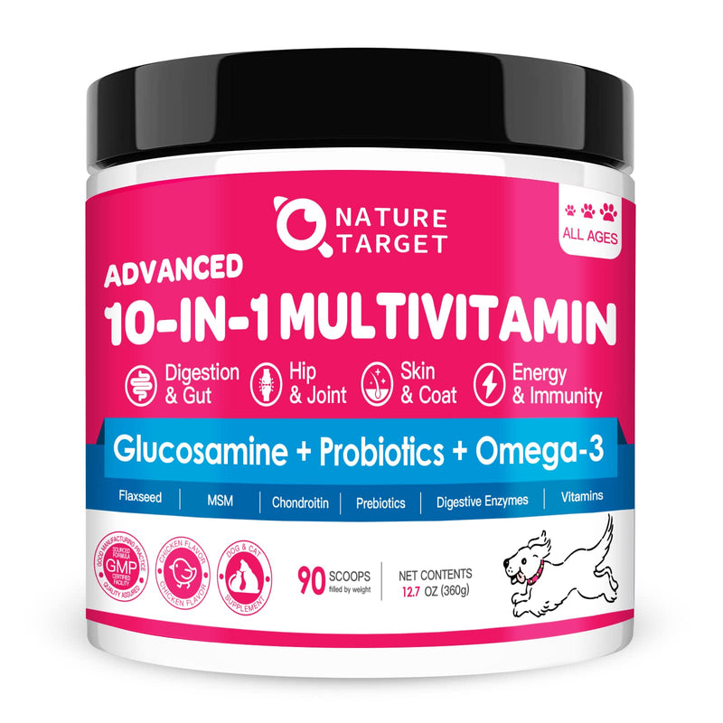 Dog Vitamins, Probiotics for Dogs Powder, Glucosamine & Chondroitin & MSM, with Prebiotics and Digestive Enzymes, Omega 3, Digestive & Gut Health, Joint & Immune & Heart Support, Dog Allergy Relief Chicken - BeesActive Australia