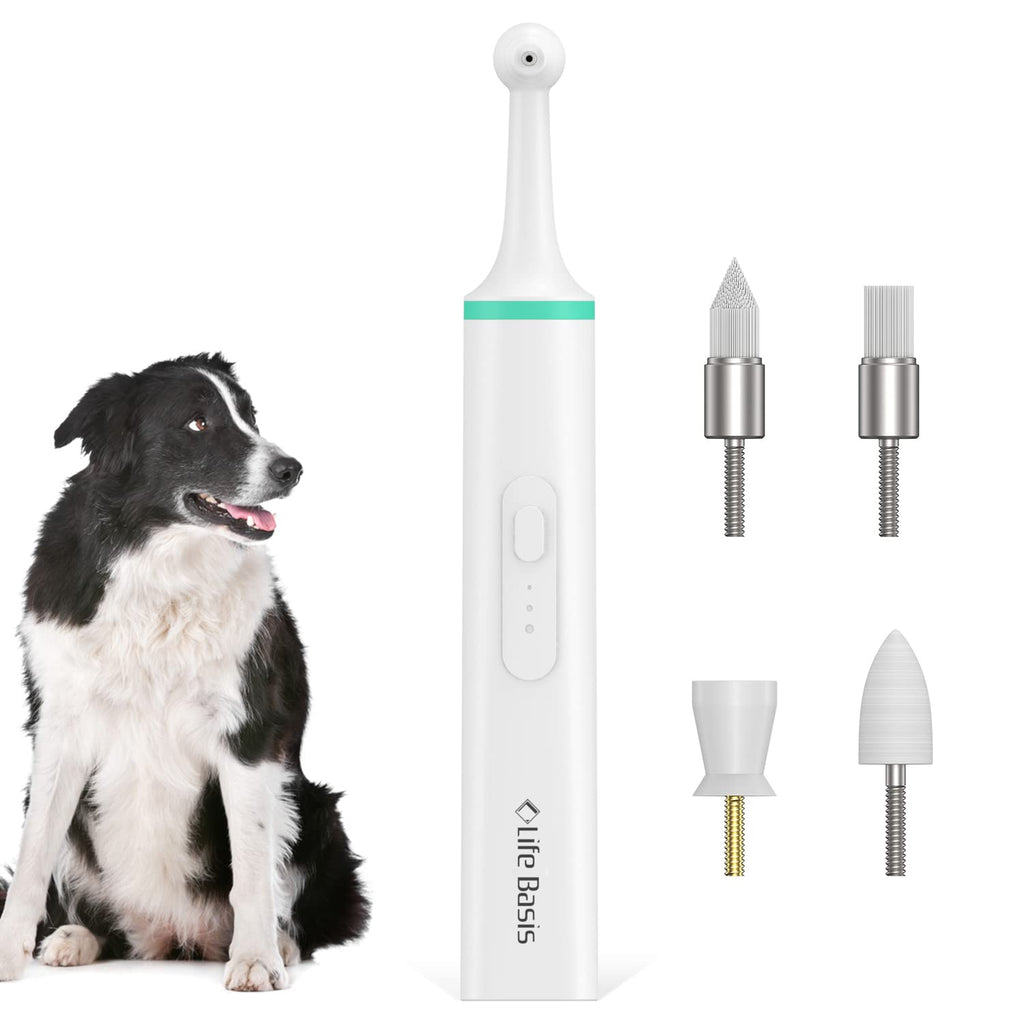 Life Basis Pet Toothbrush Electric Teeth Cleaner Kit with 3 Modes and 4 Replacement Brush Head for Pets Dogs Cats Dental Cleaning Care with 2 Powered Supply Ways - BeesActive Australia