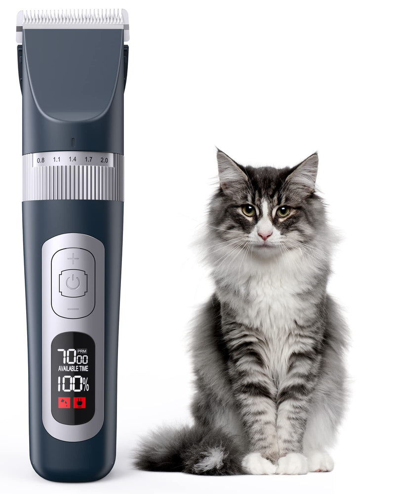 Cat Grooming Clippers for Matted Long Hair,Low Noise Cat Clippers Shaver,4 Speed Cordless Pet Clippers Kit for Cats Dogs and Pets Blue - BeesActive Australia