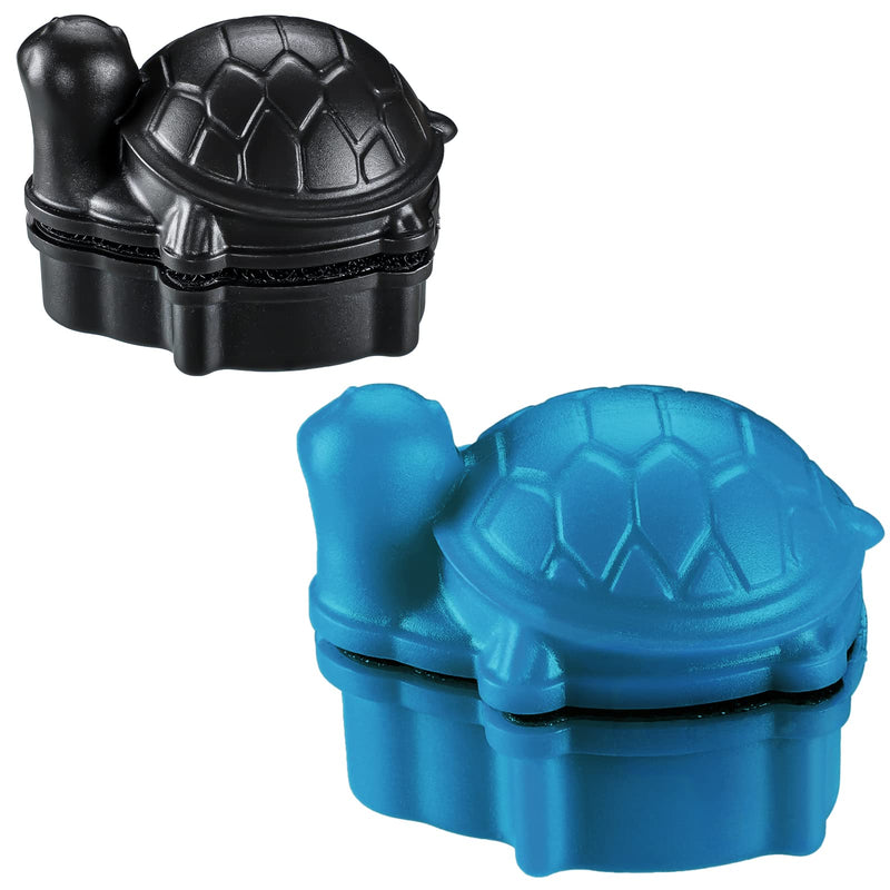 2 Pcs Algae Cleaning Scrapers Aquarium Tank Glass Brush Small Aquarium Magnet Cleaner Fish Tank Algae Cleaner Magnetic Aquarium Glass Cleaner for Fish Tank Cleaning Tortoise Blue, Coffee Black - BeesActive Australia