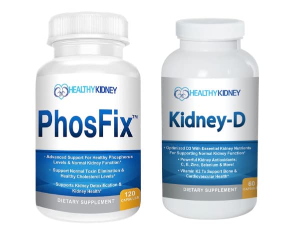 PhosFix 120 Pills Phosphorus Binder with Chitosan for Supporting Normal Phosphorus Levels Kidney-D Supplement Vitamin D Bundle - BeesActive Australia