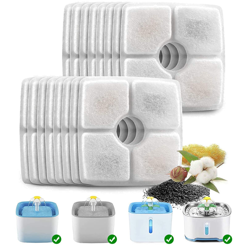 VinDox Pet Fountain Replacement Filters-Cat Fountain Carbon Filters for Venken Cat Water Fountain Cotton Square-16 Pack Filters - BeesActive Australia