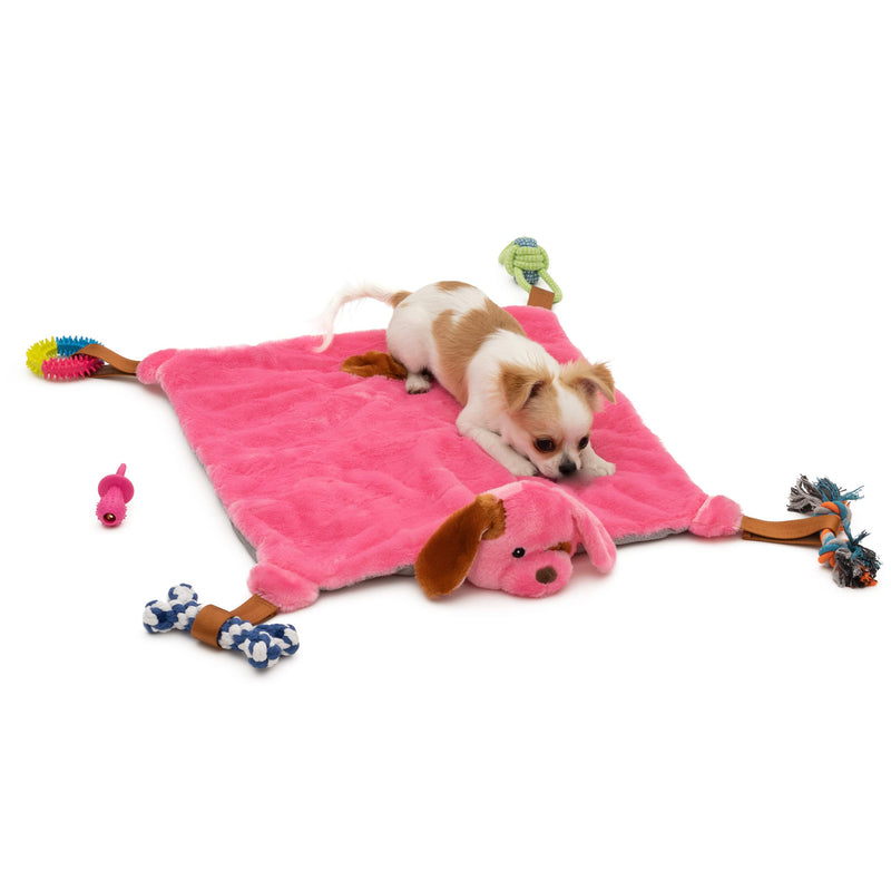 EZDOM Puppy Play Mat with Detachable and Interchangeable Toys, 23”x20” (58x51cm) Pink New - BeesActive Australia