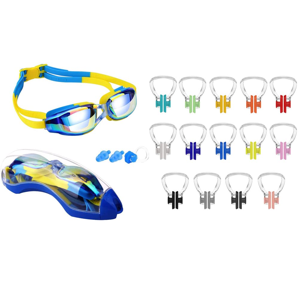 Hurdilen Kids Swim Goggles, Swimming Goggles for Kids with Nose Clip, Earplugs - BeesActive Australia