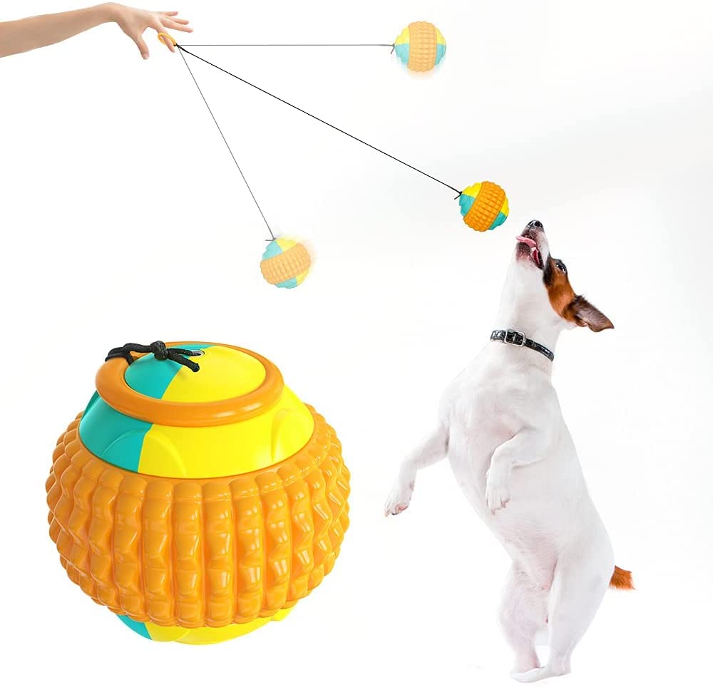 Subuigar Dog Toy Ball Launcher Sport Ball Launcher Tennis Ball Thrower for Dogs with Molar Granular and Telescopic Rope - BeesActive Australia