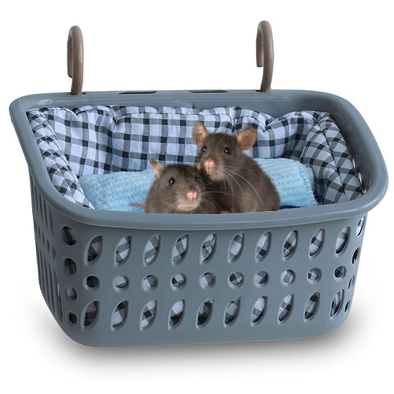JWShang Rat Bed, Rat Hammock Hanging Basket Warm Bed, Rat Cage Accessories and Habitats, Small Animals Removable Nest Mat for Hamster, Sugar Glider, Rat (Small, Grey) Large - BeesActive Australia