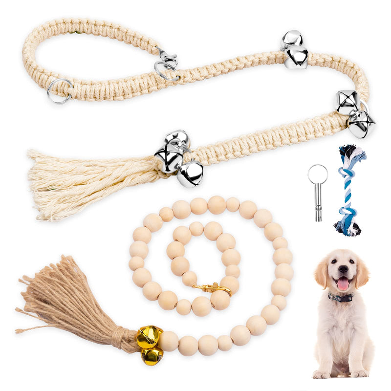 HOSFROLL Dog Doorbell, Dog Bell for Door Potty Training Bell Dog Supplies Door Bell for Dogs to Ring to Go Outside Puppy Training Potty Bells Sliver Bell,2 Pack - BeesActive Australia