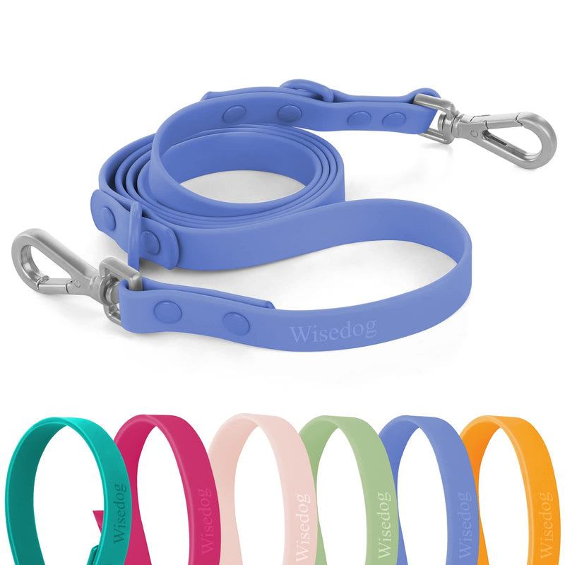 Wisedog Waterproof Standard Dog Leashes with 2 Hooks, 5 ft/ 6 ft Lengths, Adjustable for Traffic Control Safety, for Small, Medium & Large Dogs Walking L(6 ft, 0.75" wide) Blue - BeesActive Australia