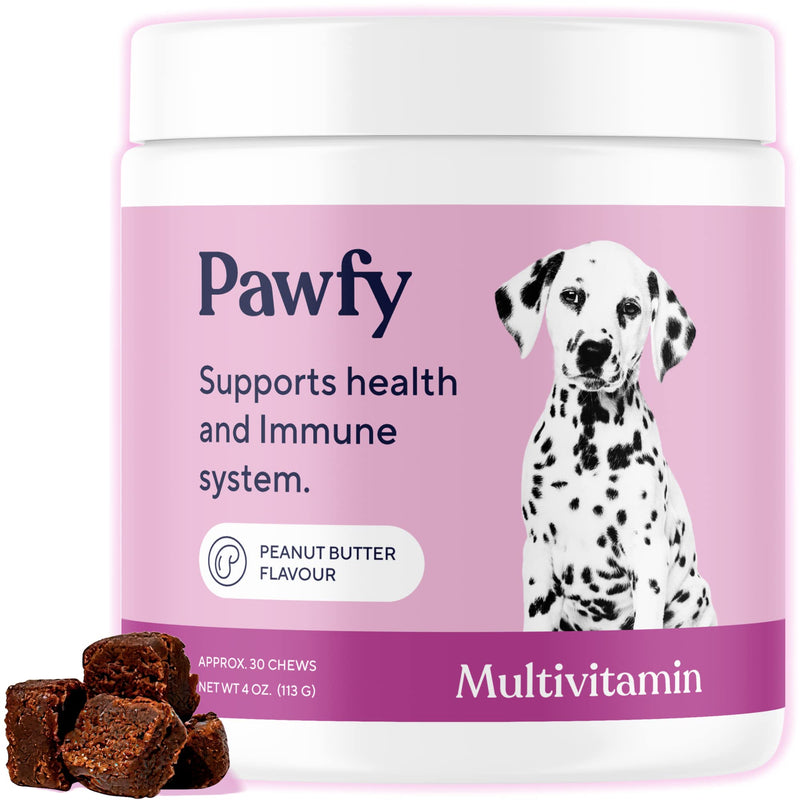 Pawfy Multivitamin Chews | 15 in 1 Premium Supplement | Immunity | Joints | Skin | Coat | Energy | with Vitamins, Oils & Minerals - BeesActive Australia