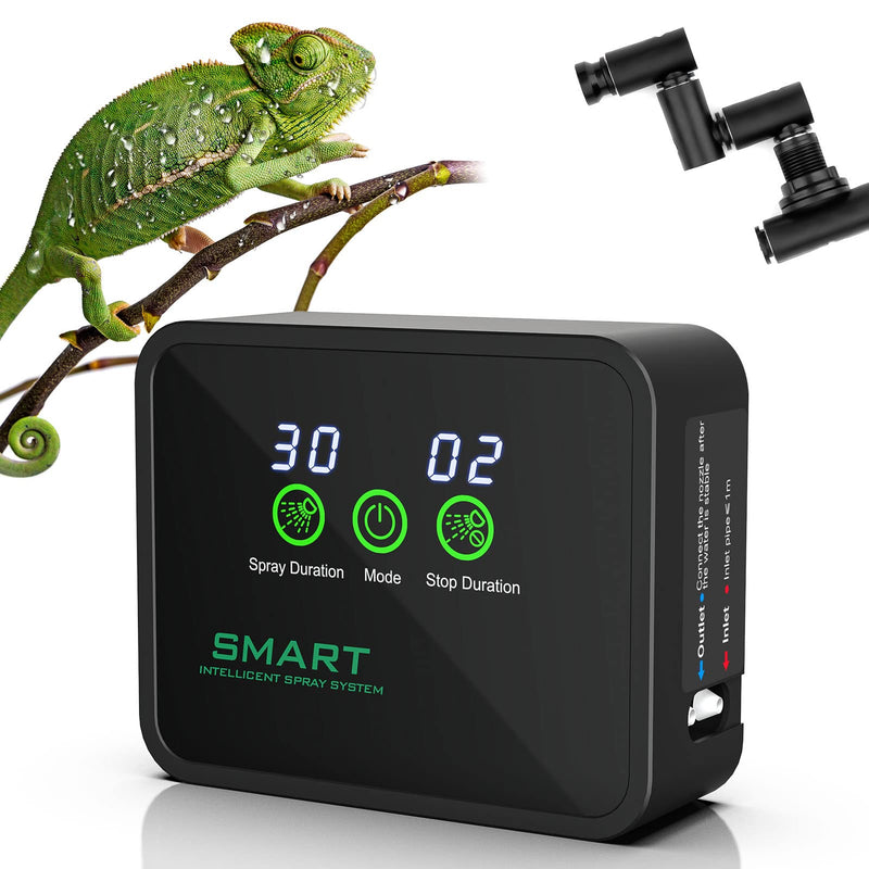 Reptile Humidifier, Reptile Fogger Misting System, Automatic Mister Smart Timer with Adjustable 360° Spray Nozzles,Touch Screen| Humidity Controller for Reptile Terrariums,Amphibian Rainforest Tank - BeesActive Australia