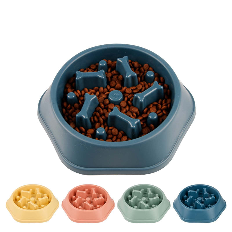 DPOEGTS Slow Feeder Dog Bowl, Puzzle Dog Food Bowl Anti-Gulping Interactive Dog Bowl and Water Dog Bowl for Small/Medium Sized Dogs Bone-Blue-(Not Travel Bowl) - BeesActive Australia
