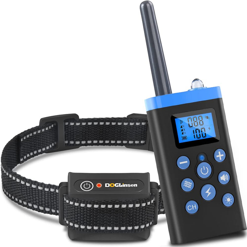 Dog Shock Collar, Dog Training Collar with Remote, Waterproof Electric Dog Collar with Beep, Vibration, Shock, Light and Barking Mode, Suitable for Large Medium Small Dogs and Puppy - BeesActive Australia