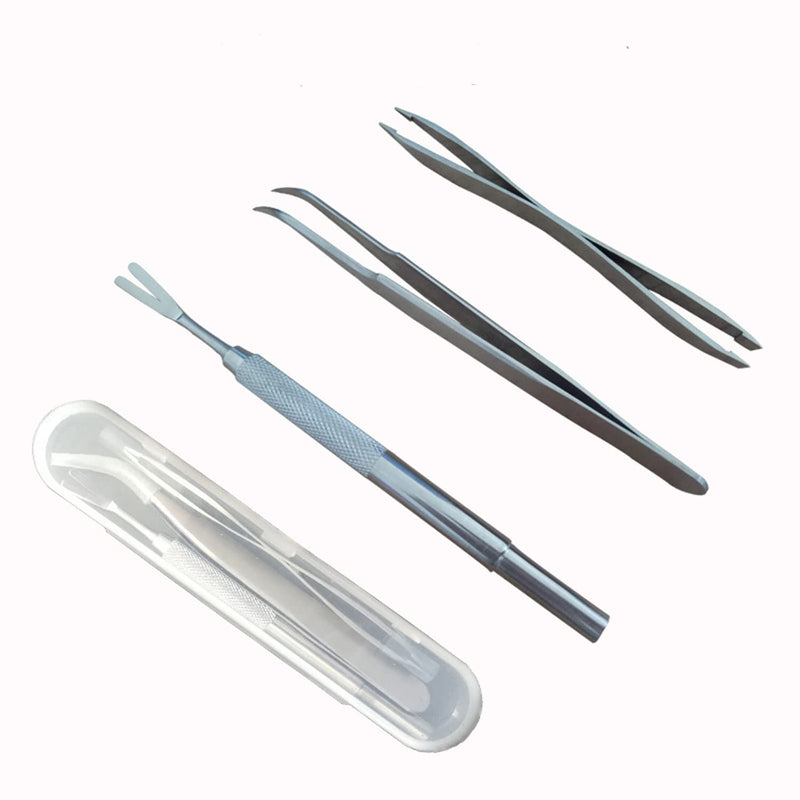 HSZJsto Tick Remover Kit, Stainless Steel Tick Remover Tweezers Tick Remover Tools Set for Pet Dog, Cat, Human with Storage Box 3 in 1 - BeesActive Australia