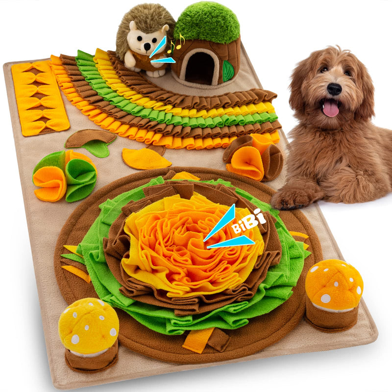 Meilzer Pet Snuffle Mat for Dogs Puzzle Toy Large Sniffing Mat Portable Indoor/Outdoor Digging Mat for Foraging Skills & Stress Relief Hedgehog - BeesActive Australia