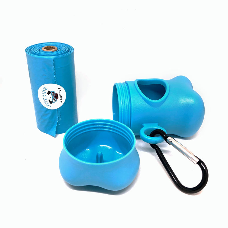 Joyride Harness Poop Bag Dispenser - Additional Unscented Roll of Premium 9”x13” Poop Bags Included, Universal Fit, D-Clip Attaches to Leash or Harness, Clean, Convenient & Secure Poop Disposal System - BeesActive Australia