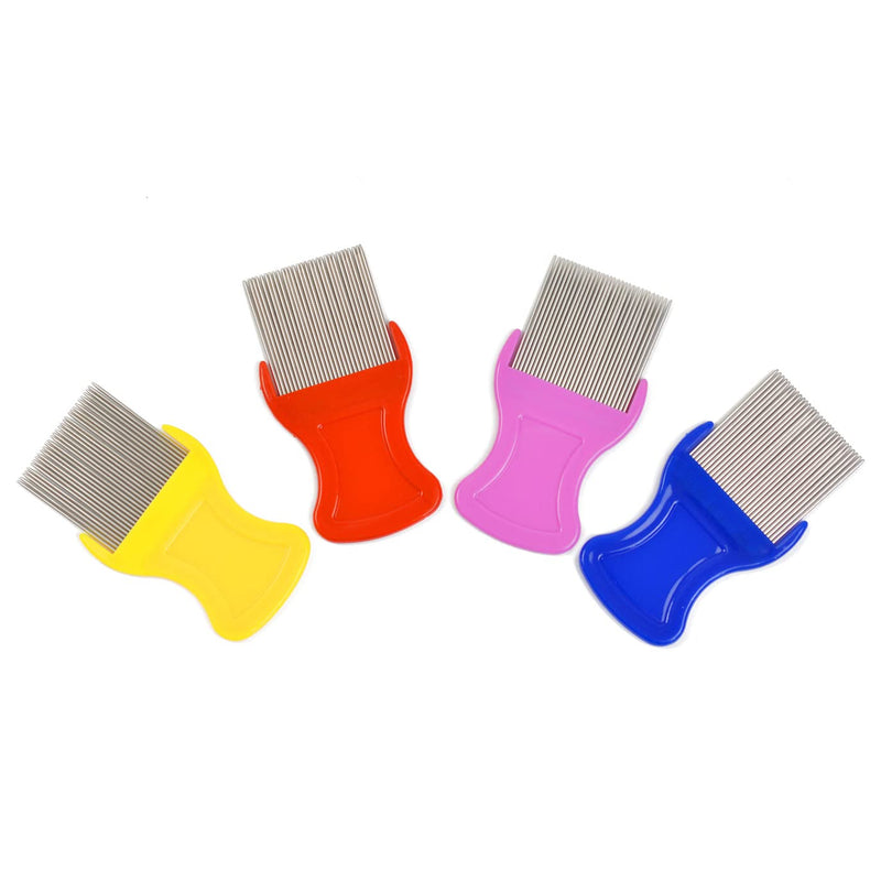 4 Pcs Lice Comb Nit Comb Pet Hair Grooming Comb Removal Dandruff Comb with Metal Teeth - BeesActive Australia