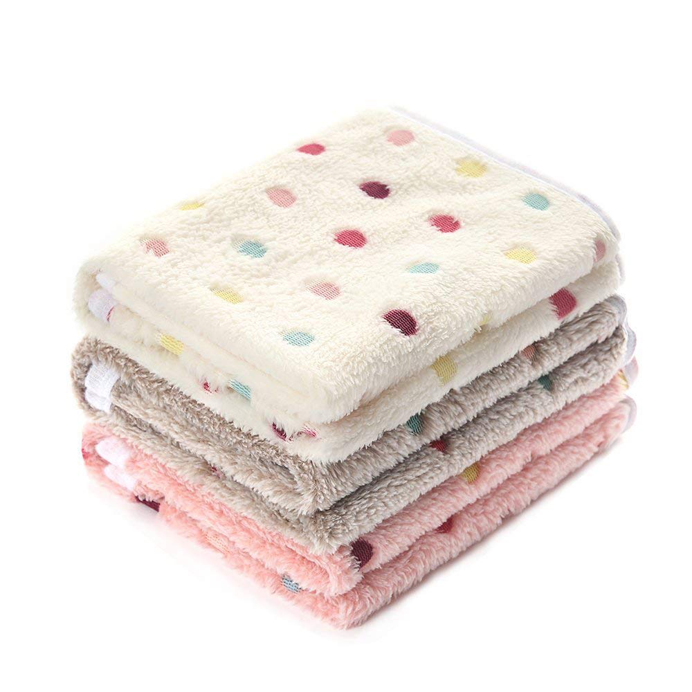 1 Pack 3 Dog Blankets for Small Dogs, Soft Premium Fleece Pet Blanket Flannel Throw for Puppy Cat, Dot2 Small(23x16 inch) Small(23*16") - BeesActive Australia