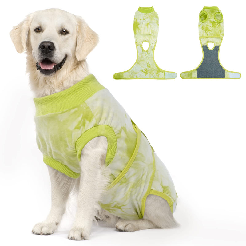 FUAMEY Recovery Suit for Dogs,Spay Suit for Female Dog,Neuter Suit for Male Dogs,Onesie Body Suits After Surgery,Puppy Cone E-Collar Alternative,Pet Abdominal Wounds Prevent Licking Surgical Shirts XL green - BeesActive Australia