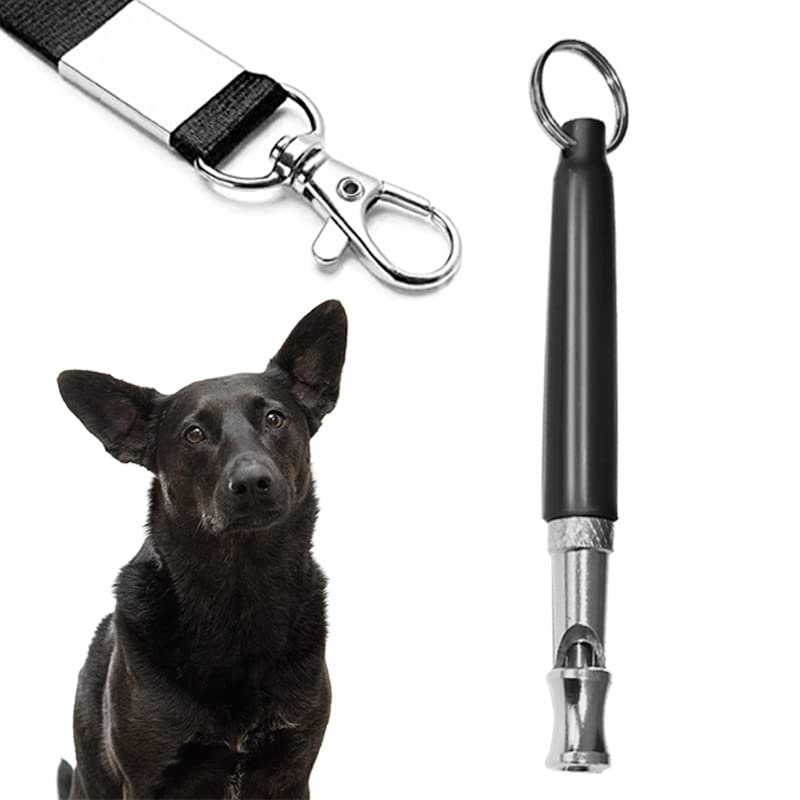 Dog Whistle, Ultrasonic Dog Whistle to Stop Barking, Silent Dog Whistle, Professional Recall Dog Training Whistles Stop Barking for Dogs, with Lanyard Black - BeesActive Australia