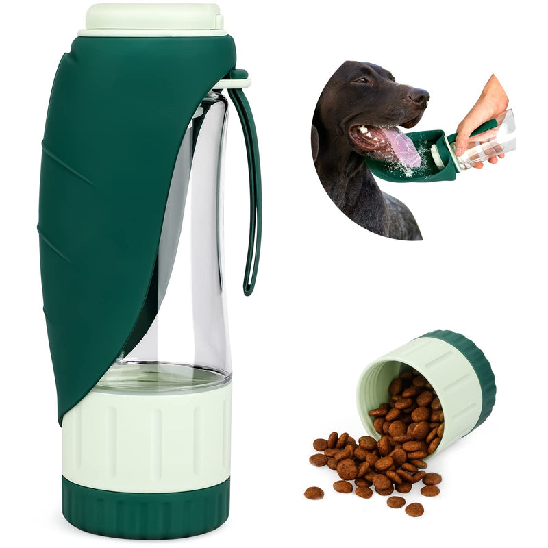 TIOVERY Upgraded Dog Water Bottle, Portable Dog Cat Puppy Pet Water Dispenser Feeder with Drinking Cup and Food Container Leak Proof for Outdoor Walking, Travel, Hiking 12OZ - BeesActive Australia
