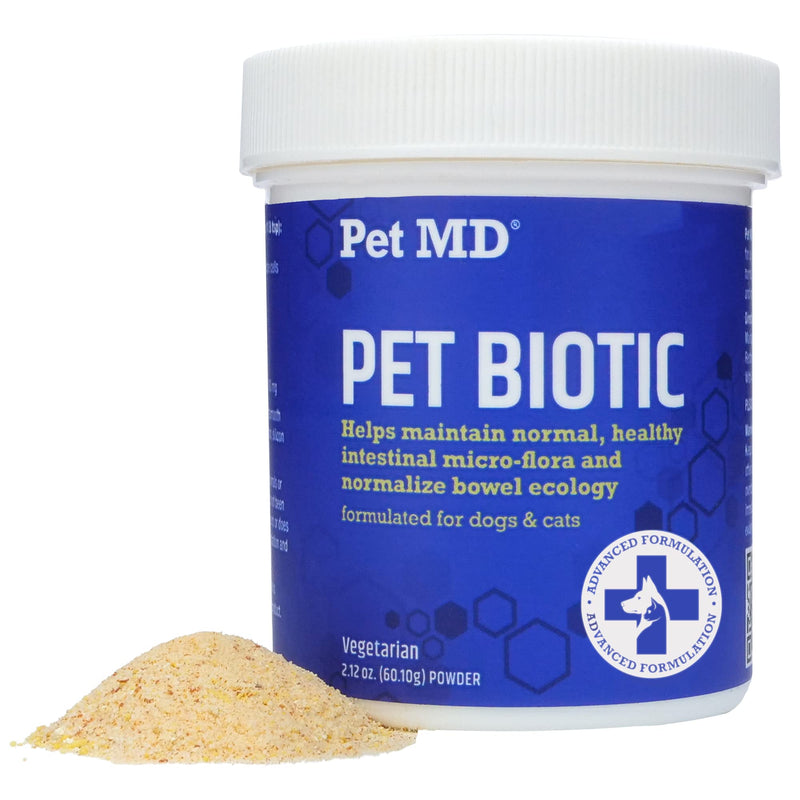 Pet MD Biotic Probiotics for Dogs & Cats - Prebiotic, Fiber, & Probiotic Powder - Gas, Constipation Relief, & Anti Diarrhea - Balance Digestive Flora & Restore Gut Health for Dogs & Cats - 2.12 oz - BeesActive Australia