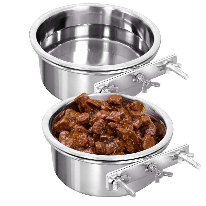 Kennel Water Bowl, 2 Packs No Spill Hanging Cage Crate Bowl for Cat, Small Dog Feeder 2 Cups 16OZ - BeesActive Australia