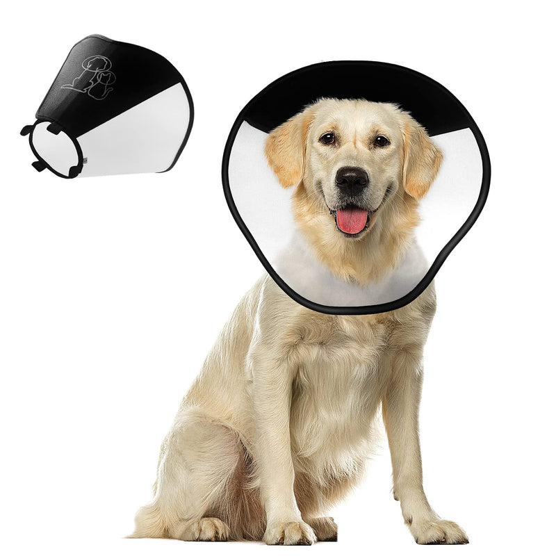 Dog Cone Alternative for Large Dogs After Surgery, Soft Dog Recovery Suit Plastic E Collar 2 Size Adjustable, Protective Dog Head Cone After Anti Bite Lick Wound Healing Safety XL - BeesActive Australia