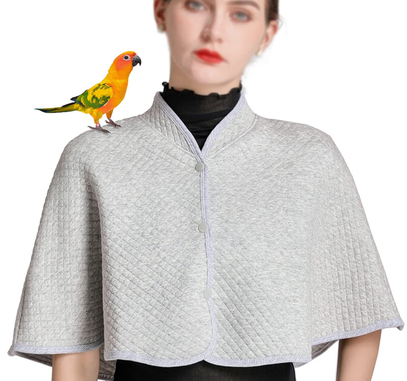 Parrot Anti-Scratch Shoulder Protector, Bird Diaper Poop Cover Pad for Parakeets Cockatiels Conures, Cotton Shawl Cape for Birds to Stand on Shoulders, Pet Arm Guard for Lovebirds Finches Macaws Grey - BeesActive Australia
