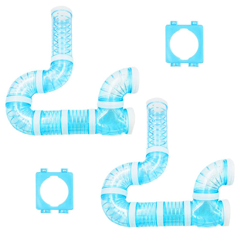 2 Hamster Tubes Kits, DIY Hamster Tunnel Adventure External Pipe, Transparent Connection Track Rat Toy Hamster Cage Accessories for Hamster Mouse Small Animals Sports Expand Space - BeesActive Australia